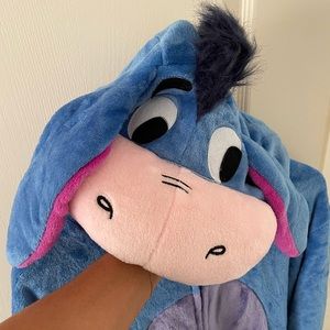 Eeyore costume, adult L. Winnie the Pooh Halloween costume, zipper